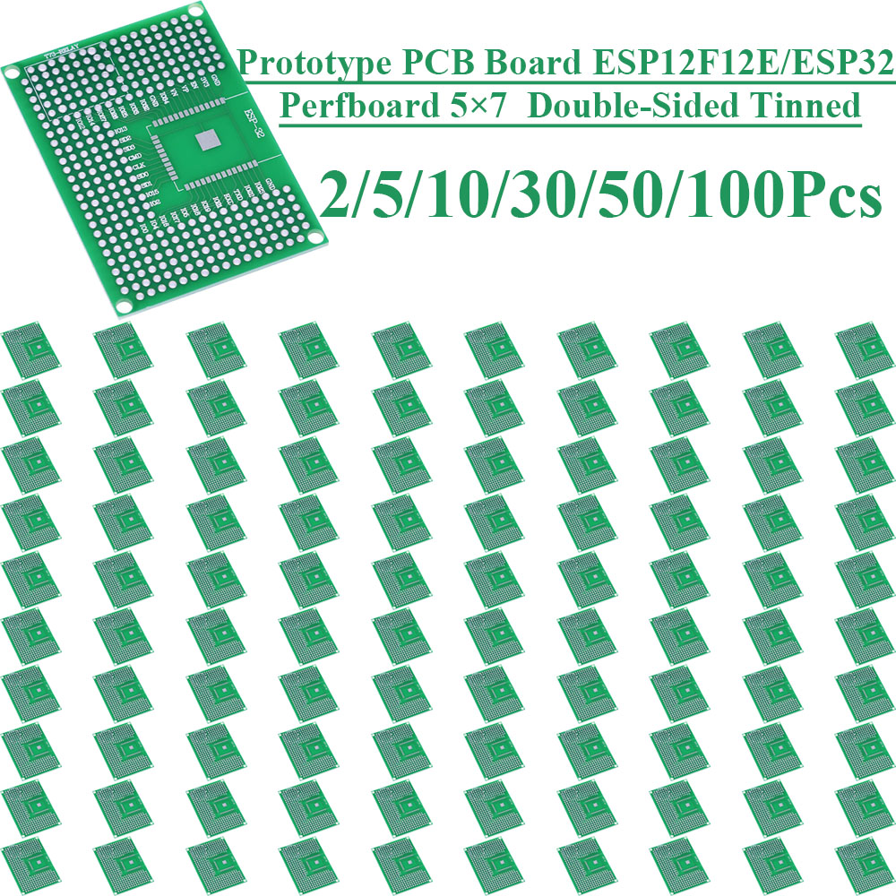 Esp8266 - 2~100 Stück 5X7 Doppelseitige Verzinnte Steckplatinen-Prototyp-Leiterplatte
