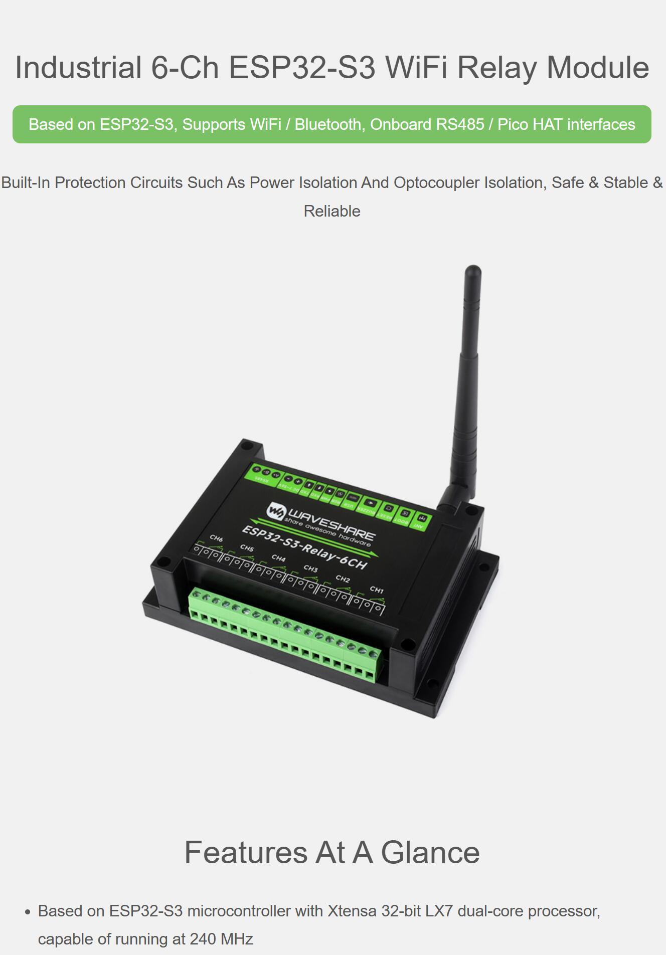 Industrielles 6-Kanal-Relais-E – Esp32 Wifi Bluetooth Module Bewertung und Preis